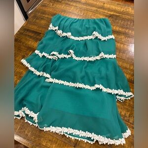 Judith March Jade Dress with Cream Accents